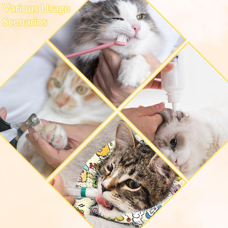 Zueyen cat care wrap, bite-proof cat care wrap, cat restraint for nail clipping, cat wrap, cat calming, self-adhesive blanket, cat blankets, kittens under 5 pounds (large). - BeesActive Australia