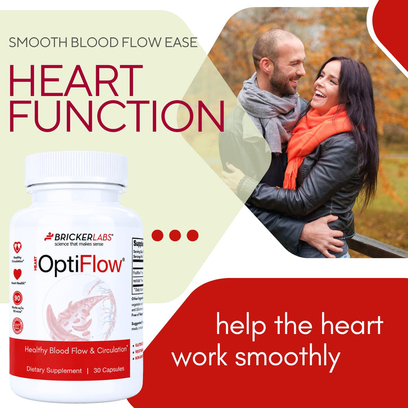 Bricker Labs OptiFlow Blood Circulation Vitamins, Naturally Supports Healthy Blood Flow, Contains FruitFlow and resVida Trans resveratrol. Blood Optimizer Supplement, 30 Capsules 30 Count (Pack of 1)