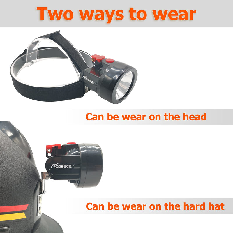 Waterproof LED Mining Cap Lamp, Superbright Headlight, Mining Headlamp Explosion Proof, Underground Head Lamp, Coal Mining Lights, Miner Lamp for Hard Hat (Black)