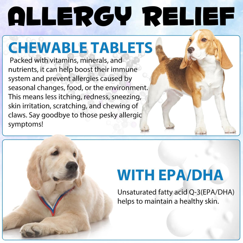 MINGYITUO Chewable tablets for allergy in dogs (30 pieces), chewable tablets for itchy dog skin, immune chewable tablets for allergies in dogs, for itching, Peking duck flavor 30PCS - BeesActive Australia