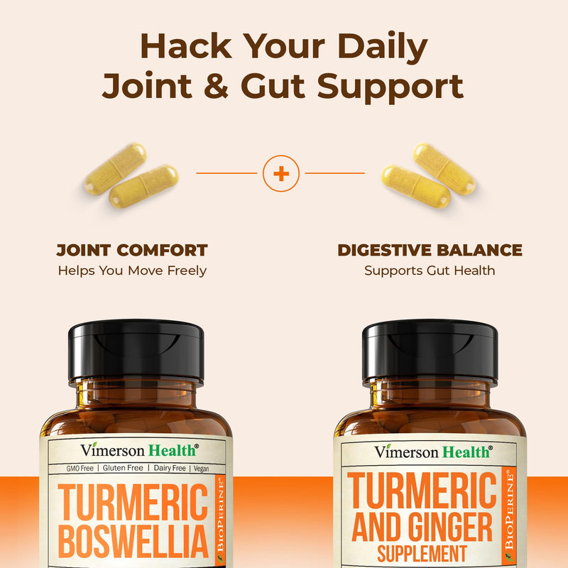 Turmeric Supplement Bundle ‚Äì 2-Pack Organic Turmeric Curcumin Supplement with 95% Curcuminoids + 65% Boswellia Extract, Ginger Root & Black Pepper (BioPerine) ‚Äì High Absorption ‚Äì 2 x 60 Vegan Capsules - BeesActive Australia