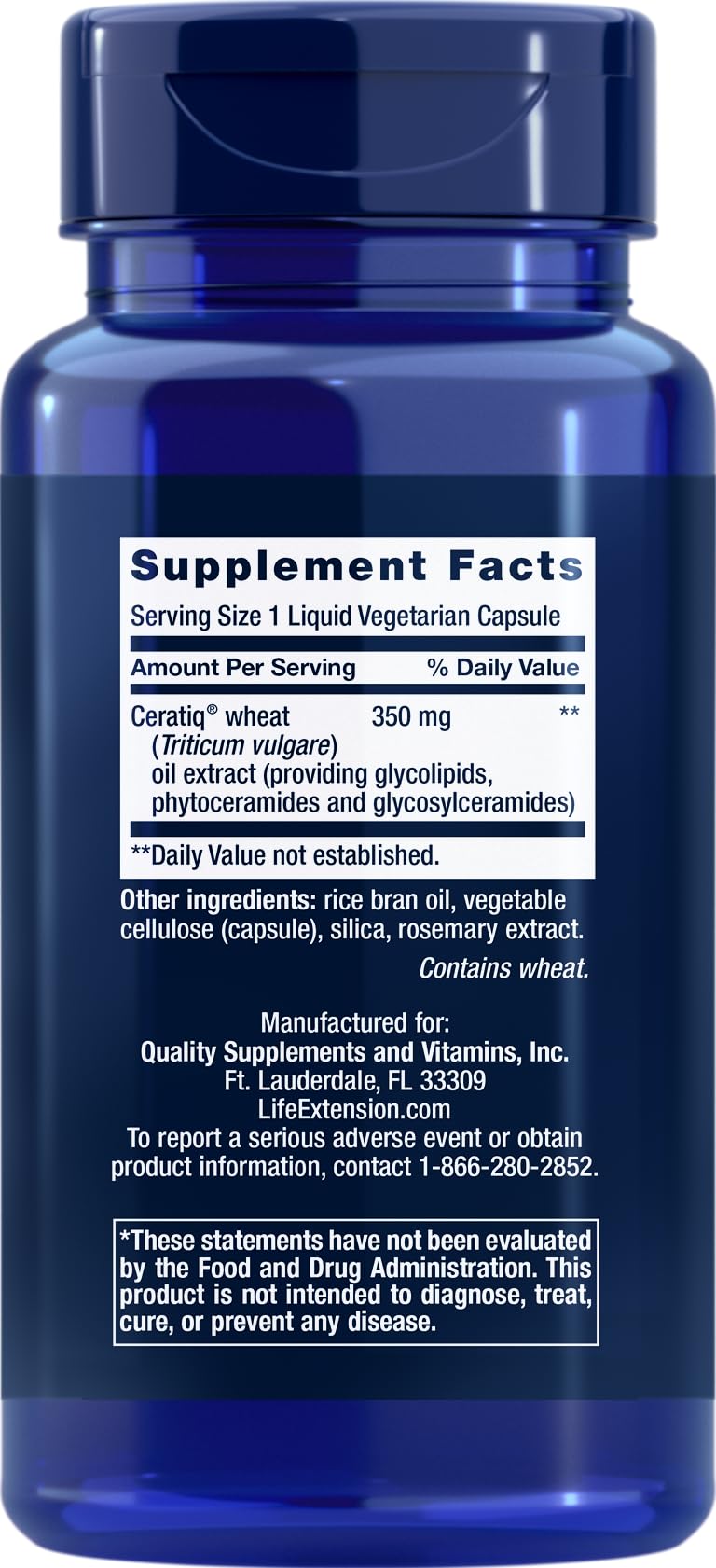 Life Extension Skin Restoring Ceramides, 50 Veg Capsules - Vegetarian Phytoceramide Supplement Unflavored 50 Count (Pack of 1)
