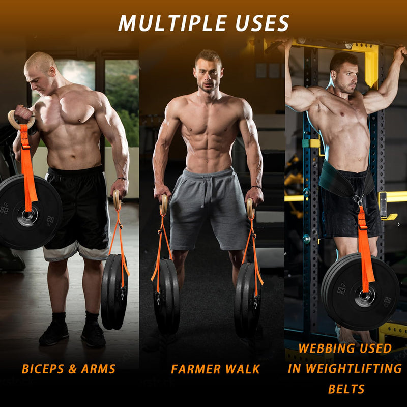 J Bryant Farmer Walk Handles with Reinforced Wooden Grip & Adjustable Heavy-Duty Straps Strength Training Carry Handles for Weight Plates Grip, Core & Endurance Workout Equipment