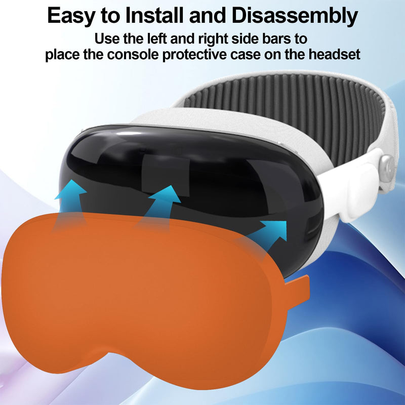 Silicone Protective Cover Compatible with Vision Pro, Soft VR Front Lens Case, Anti-Scratch Screen Protective Cover Anti-Fingerprint for Vision Pro, Dust Proof Case for VR Headset 2024 (Orange) Orange - BeesActive Australia