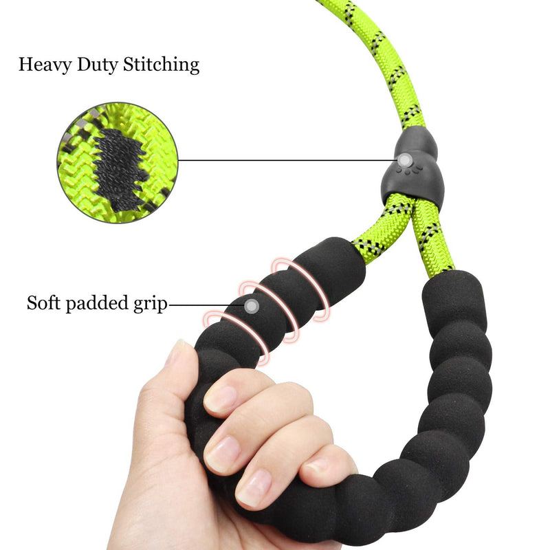 TagME Retriever Leash with Pull Stop, Reflective Rope Leash 185 cm Moxon Leash, Soft Padded Handle, 10 mm for Medium Dogs, Green 185 x 1 cm (Pack of 1) Green - BeesActive Australia