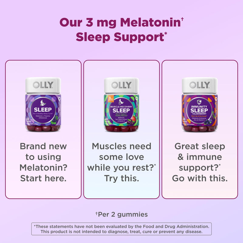 OLLY Immunity Sleep + Elderberry Gummies, Immune & Sleep Support*- 36 Count 36 Count (Pack of 1)