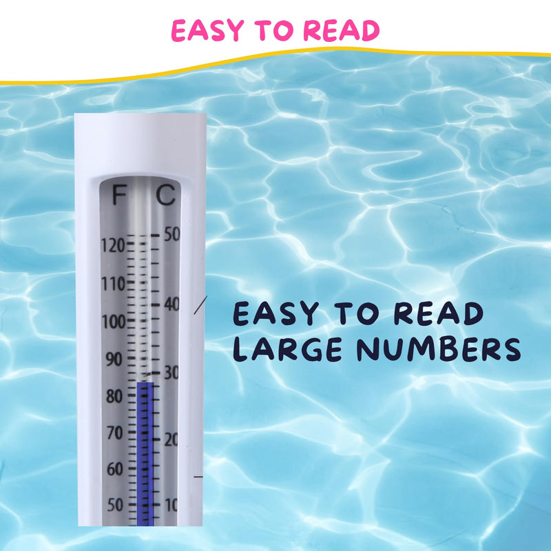 Pool Thermometer Large Floating Water Temperature Thermometers with String, Water Thermometer Aquarium,for Outdoor & Indoor Swimming Pools, Spas, Hot Tubs, Aquariums & Fish Ponds