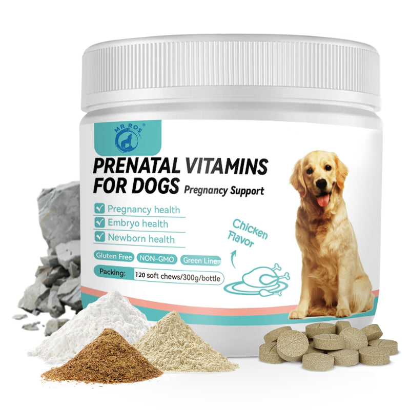 Dog Vitamins and Supplements - Chewable Dog Prenatal Vitamins for Large and Small Breed - Multivitamin Supplement for Health Support and Development - 120 Soft Chews