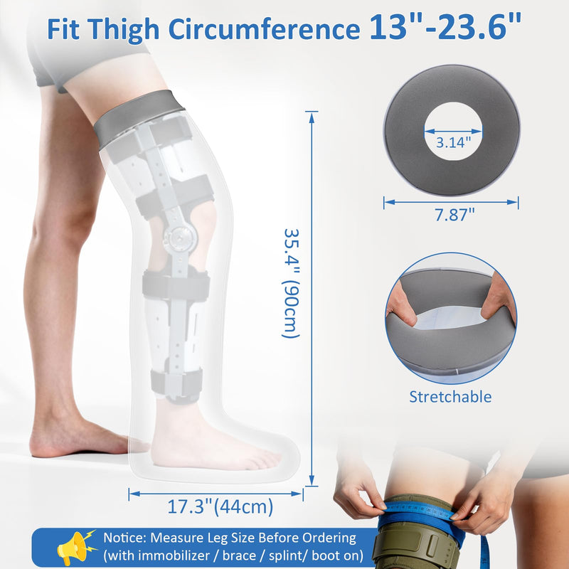 Waterproof Full Leg Cast Covers for Shower Adult, Extra Long Cast Covers for Shower Leg, Reusable Leg Cast Protector Cast Bag for Thigh Knee Foot Ankle Surgery Wounds Boots Braces, XL XL-Full Leg - BeesActive Australia