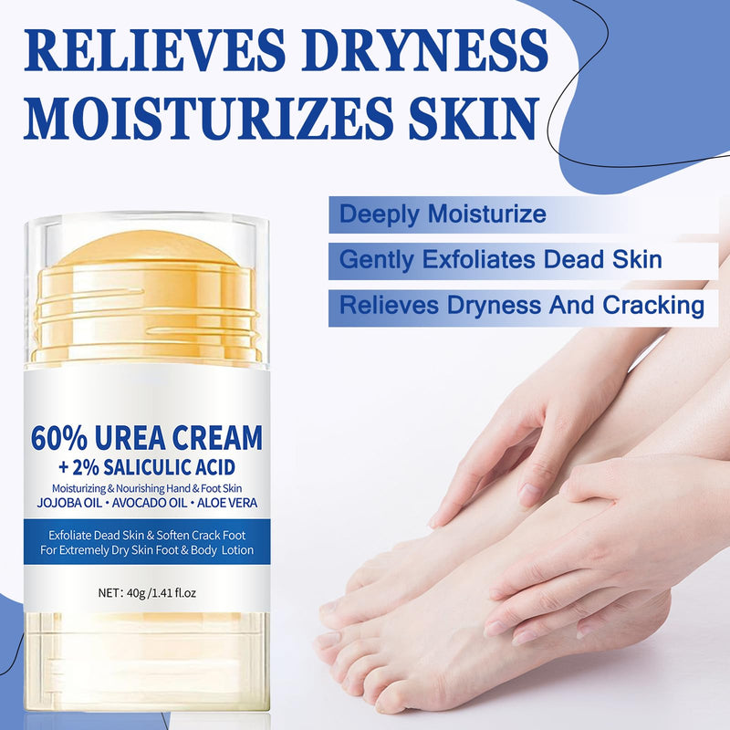 2PCS 60% Urea Cream plus 2% Salicylic Acid Foot Cream, Hydrating and Anti-Cracking Foot Cream, Maximum Strength Urea Foot cream Exfoliates Dead SkinRepairs and Hydrates Dry and Cracked Feet and Hand - BeesActive Australia