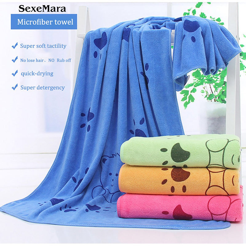 Legendog Dog Towel, Large Soft Dog Towel, Dog Bathrobe, Microfiber, Quick-Drying Warm Pet Towel for Dogs, Cats, 140 x 70 cm (Blue) - BeesActive Australia