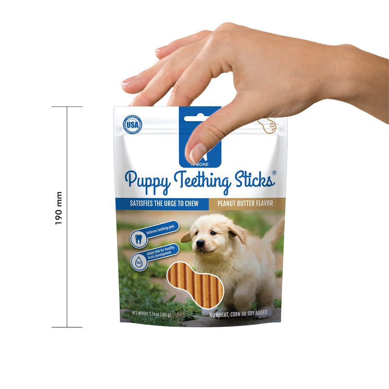 N-Bone Puppy Teething Sticks Peanut Butter Flavor, 3.74-oz Bag - PawsPlanet Australia