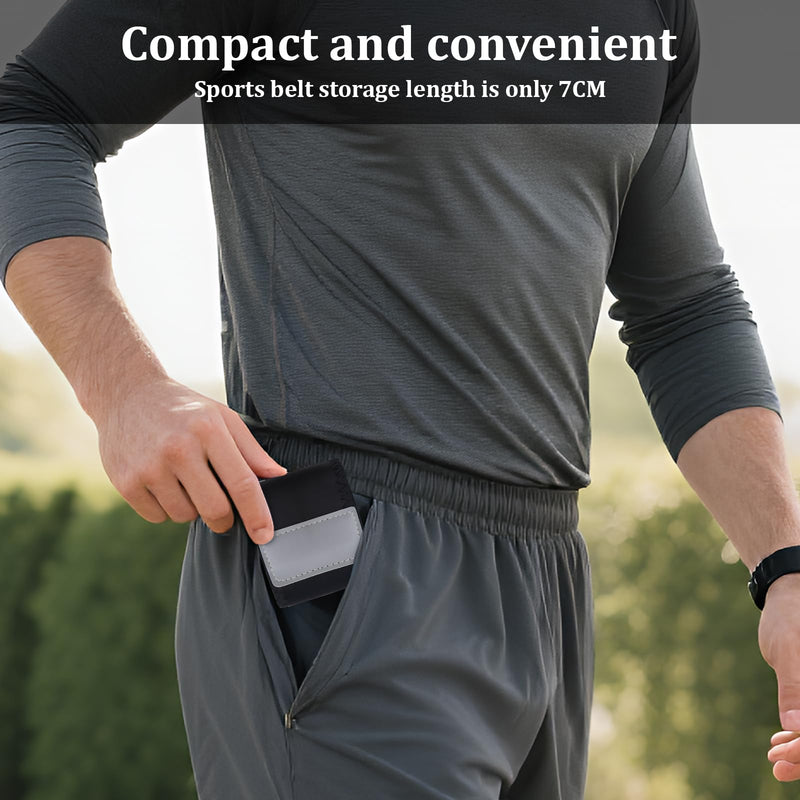 Running Belt for Women & Men-Waterproof Running Bag Belts Fanny Pack with Water Bottle & Cooling towels-Adjustable Reflective Belt Waist Pack with 3 pocket for Jogging, Hiking, Gym & Travel (Medium) Medium