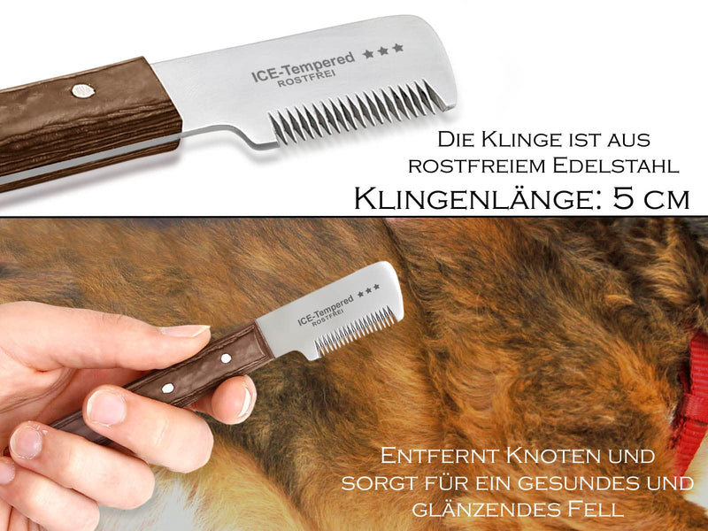 Trimming knife set for dogs and cats with fine, medium and coarse teeth, 2-piece grooming comb for dog fur, undercoat, fur knife, dog scissors, stainless steel knife - BeesActive Australia