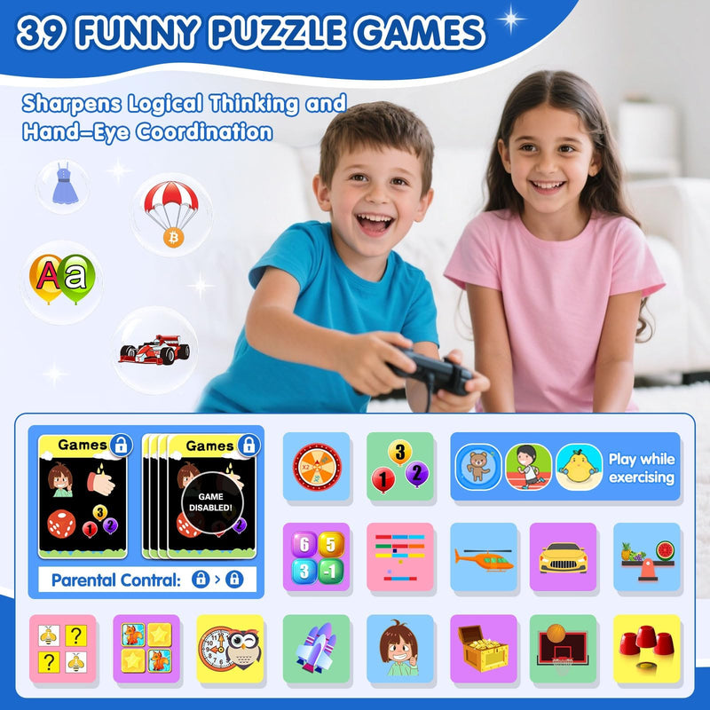 MOFGDNI Smart Watch for Kids with 39 Games Touchscreen Camera Video, Music Player, Pedometer, Calculator, Calendar, Stopwatch, Flashlight, Alarm Clock 12/24 hr, Birthday Gifts Toys for Boys Ages 3-12 Black - BeesActive Australia