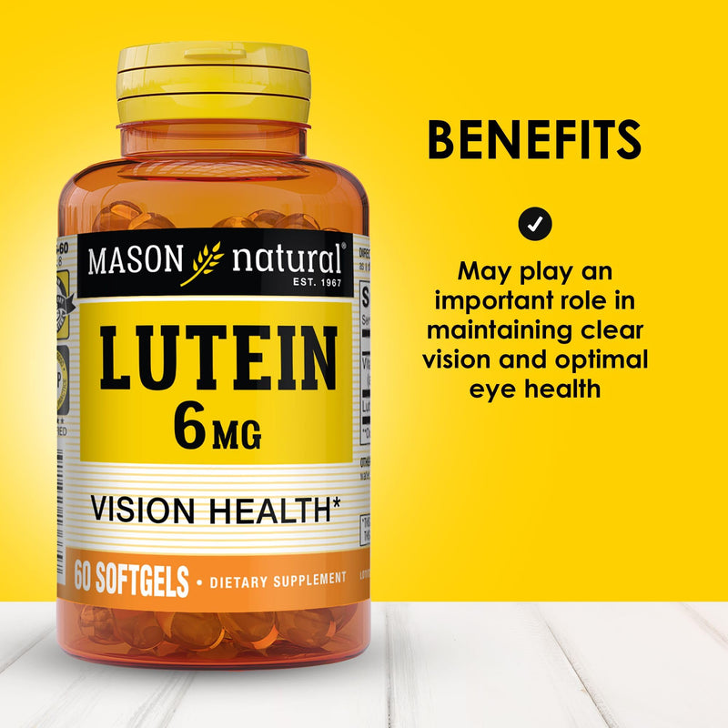 MASON NATURAL Lutein 6 mg with Vitamin E, 6 Month Supply, Healthy Vision & Eye Function, Supports Normal Eye Health, Pack of 3