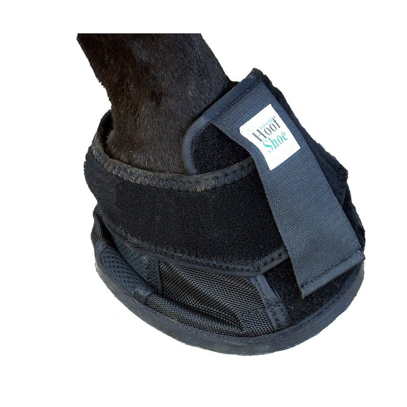 Intrepid International Horse Boots - Natural Hoof Shoe, Black, Hoof Boots for Horses, Flexible & Durable Rubber Sole, Lightweight with Touch Tape Closure for Hoof Protection Size 1