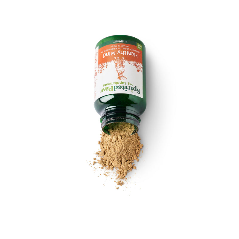 Spirited Paw Healthy Mind - Supports Brain Function for Adult & Senior Dogs - Brain Nourishment for Healthy Memory Support - Farm-Grown Ingredients & No Artificial Fillers - 3.35 oz