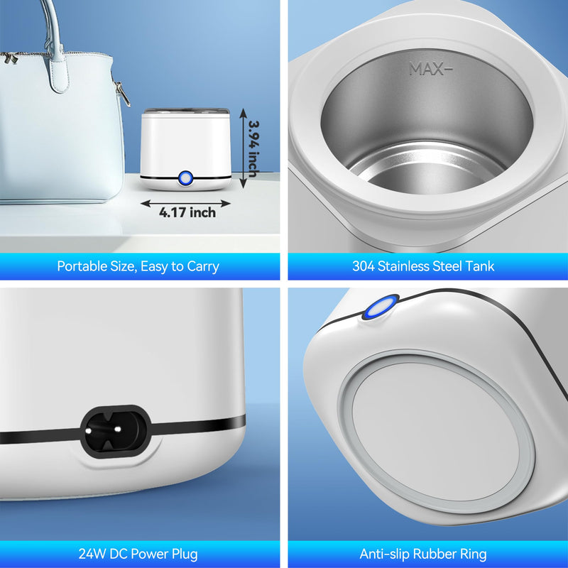 Miorcols Ultrasonic Retainer Cleaner, 48kHz Retainer Cleaner Machine for Dentures, Mouthguard, Braces, Night Guard, Toothbrush, Jewelry with 7.8OZ Dental Cleaning Pod-Cool White Cool White - BeesActive Australia