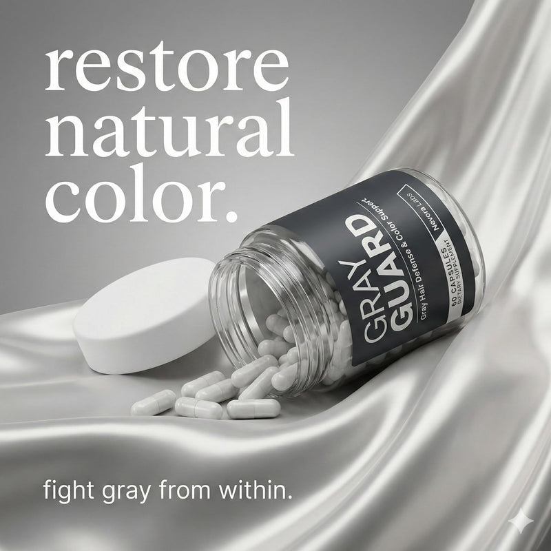 Gray Guard – Anti Grey Hair Supplements with Catalase – Support for Gray Hair & Melanin Haircare – Natural Pigment Restoration Formula for Men & Women – 60 Capsules