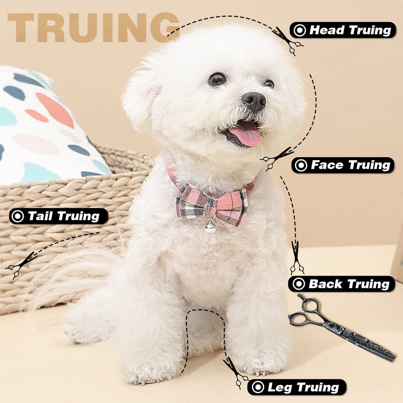 JASON Professional Thinning Scissors Dog Scissors with Ergonomic Handle Black Fur Scissors Thinning Scissors Chunker Scissors for Dogs Cats etc. 7 Inch 50 Teeth Japanese 440C Stainless Steel S-Thinning 7" - BeesActive Australia