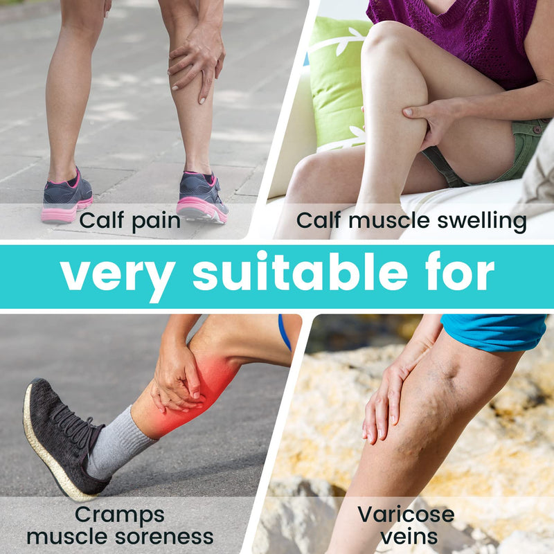 Sylong Calf Compression Wrap Brace for Men & Women, for Swelling Torn Calf Muscle, Diamond-shaped Elastic Band for Pressure, fit Varicose Vein Pain Relief (L/XL-2 pack) L/XL