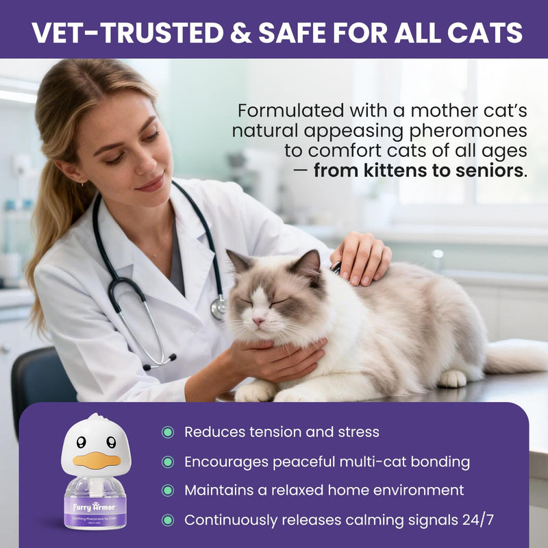 Cat Calming Pheromone Diffuser for Multi-Cat Household: 30-Day Real Lifespan - 90 Heating Cycles - Odorless - 98% Lasts as Claimed - Save 50% Cost - Reduces Fighting/Spraying - Leak-Free | Stops spraying & scratching naturally, safe low-heat, no oily r...