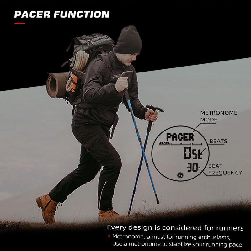 DIDITIME Tactical Watches for Men, Military Watches for Men, Waterproof 164FT, Fitness Watch, Mens Digital Watches with Compass, Metronome, Pedometer, Lightweight Breathable Nylon Watch ALPS-BLACK - BeesActive Australia
