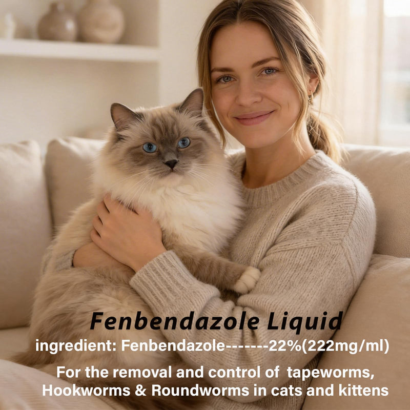 Dewormer for Cats - Fenbendazole for Tapeworms, Roundworms & Hookworms Broad Spectrum Dewormer