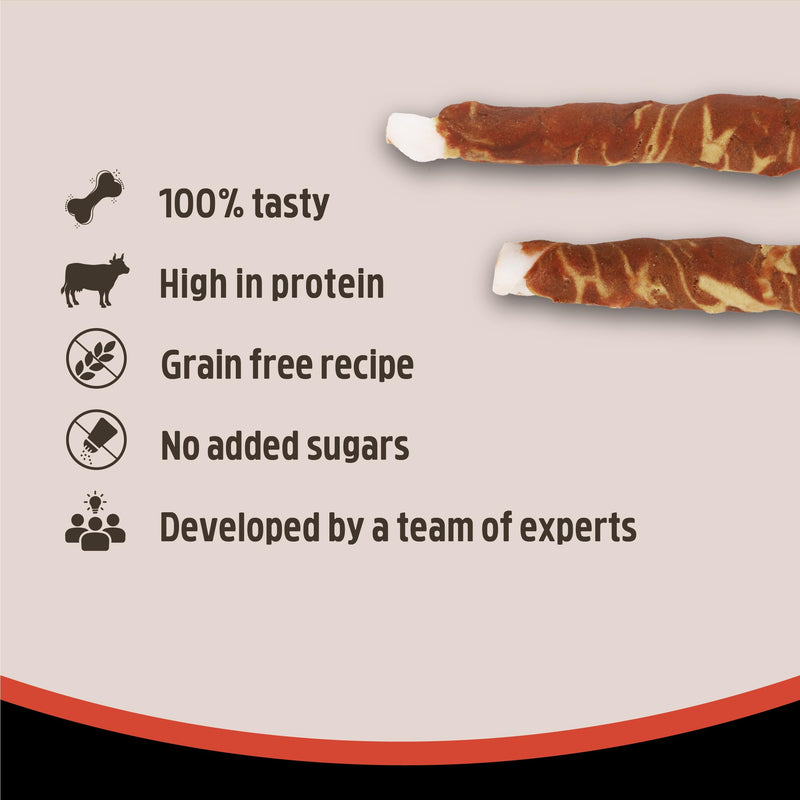 Rosewood Large Steak Sticks for Dogs - Made with Beef and Pollock, Grain Free Chews, High Protein Dog Treats, By Pets Unlimited (240g) 240 g (Pack of 1)