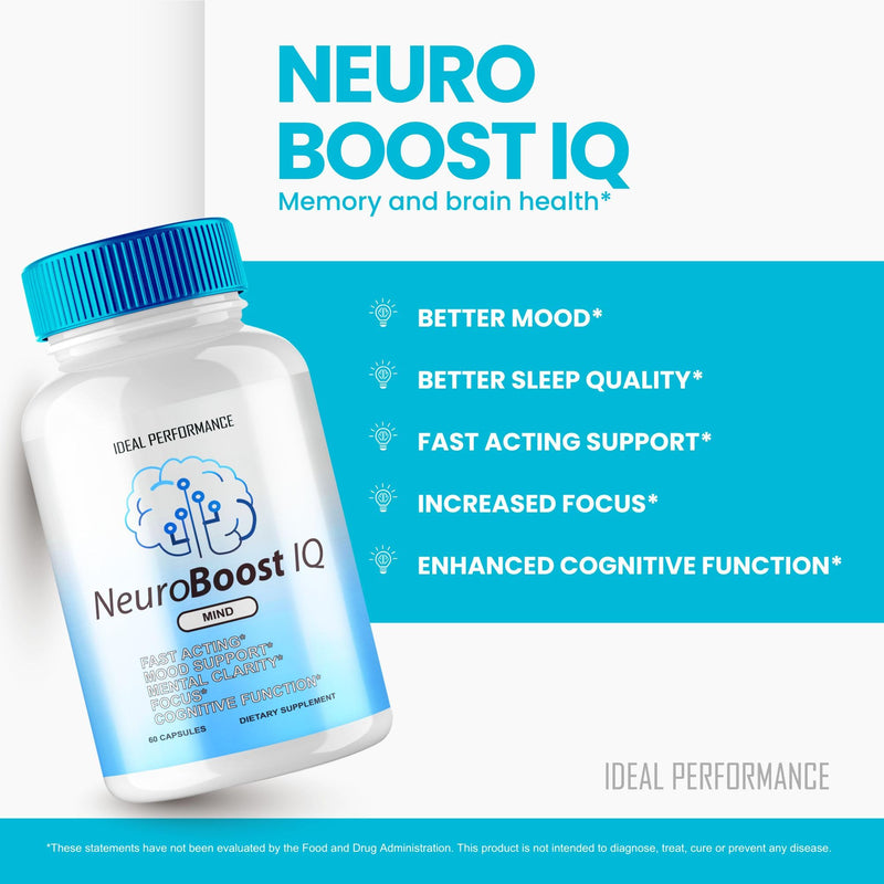 (2 Pack) Neuro Boost IQ Supplement Brain Pills Mind Ben Carson Neurobooster Neuroboostiq (120 Capsules)