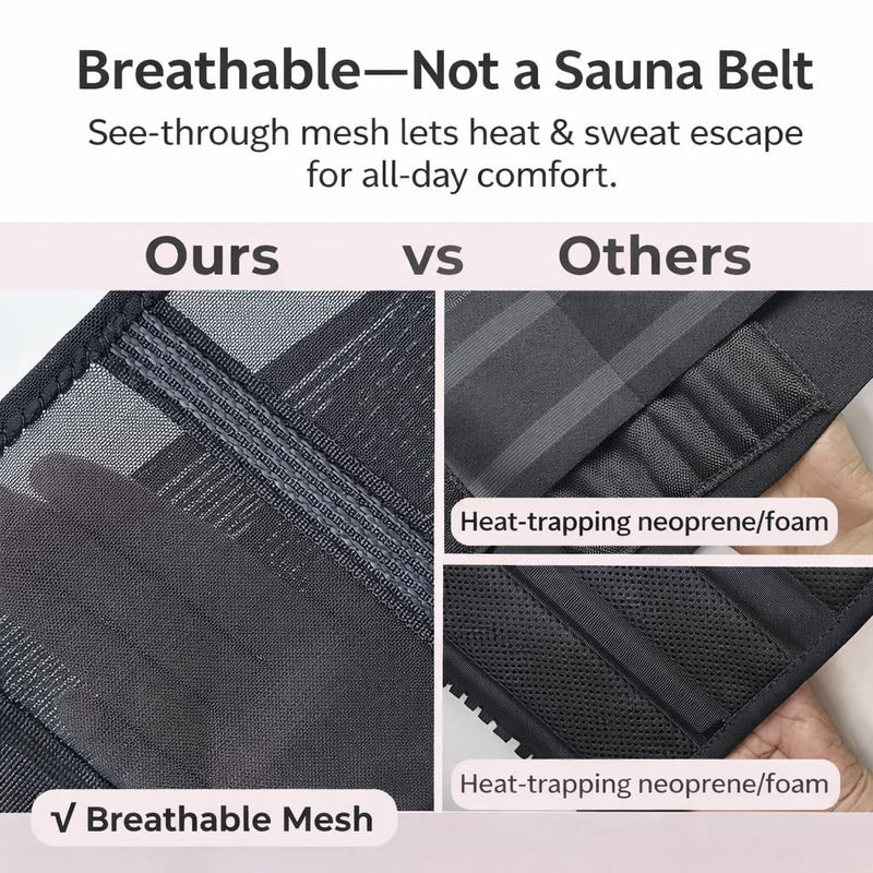Ultra Breathable & Thin Back Brace for Lower Back Pain – Lightweight, Adjustable Back Brace Belt for Women and Men | Comfortable Lumbar Compression Brace for Sciatica, Scoliosis, Wear Under Clothing XS/S(Waist: 27.5"-34") - BeesActive Australia