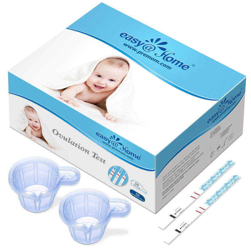 Easy@Home Ovulation Test Predictor Kit : Accurate Fertility Test for Women (Width of 5mm), Fertility Monitor Test Strips, 50 LH Strips with 50 Urine Cups 50 Count (Pack of 1) - BeesActive Australia