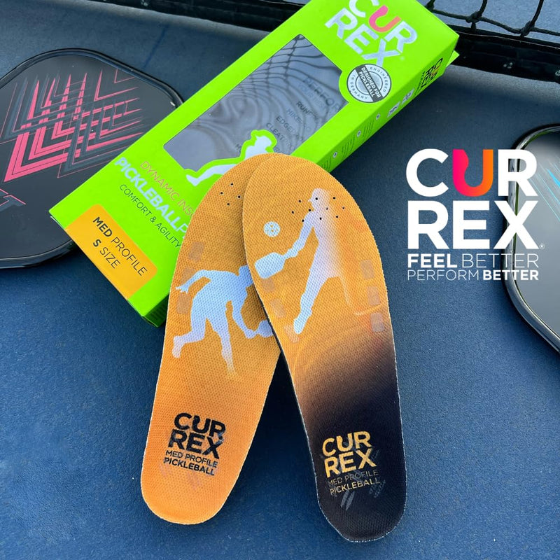 CURREX PICKLEBALLPRO Insoles for Pickleball Shoes – Arch Support Inserts w/Super Grip Surface & Premium Heel Cushioning, Helps Improve Foot Stability – for Men & Women– Medium Arch, XL Medium Arch - Orange XL (Mens 11-12.5 / Womens 12.5 - 14) - BeesActive Australia