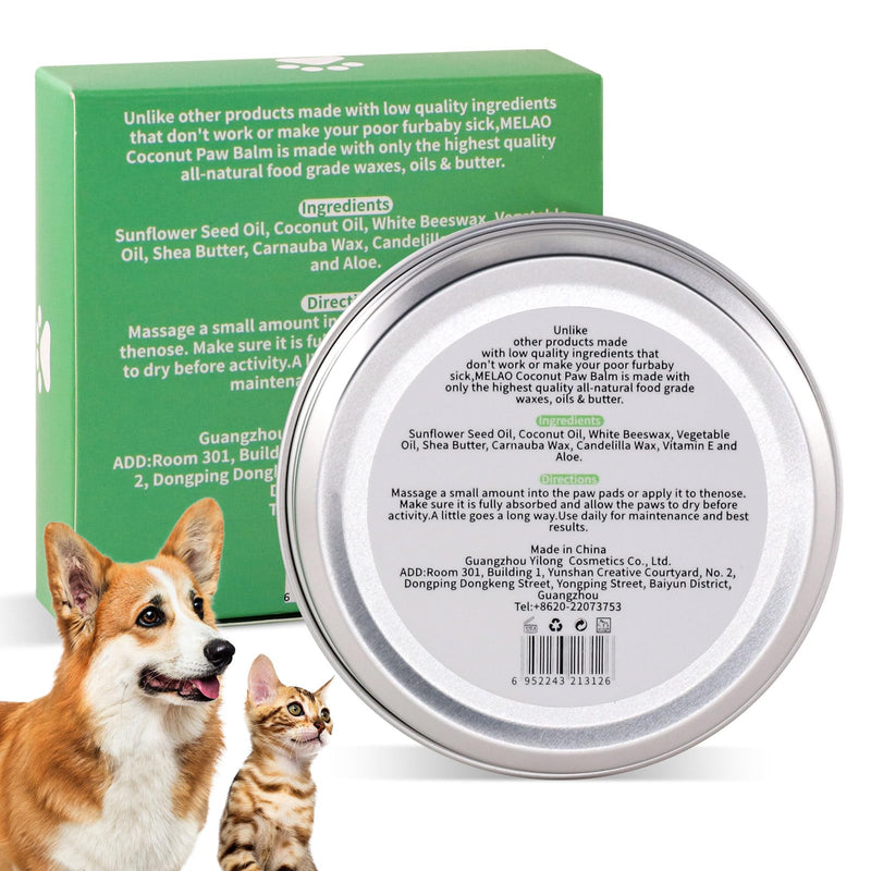 Dog Paw Balm, Paw Soother Moisturizer, Natural Pad Protector for Dogs, Repairs Cracks Noses and Paws, Protection Balm for Dogs Cats - 2 Oz 2 Pack