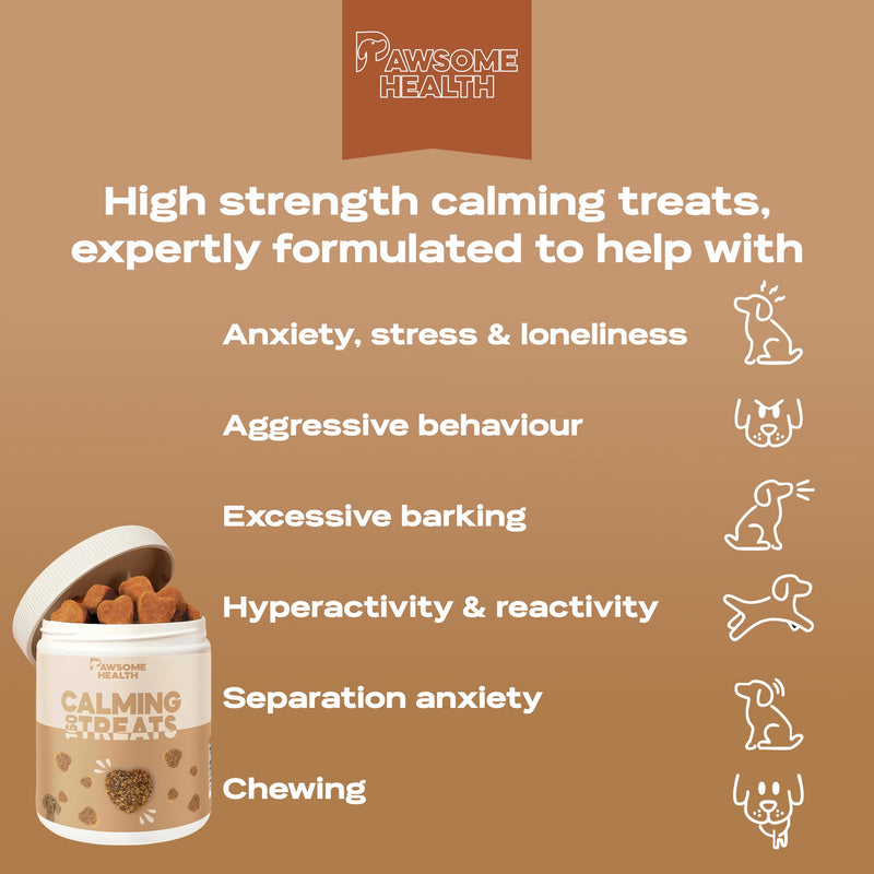 160 Dog Calming Treats | Includes Free Calming eBook | Natural Soothing Chews with L-Tryptophan, Chamomile & Valerian Root | Ideal for Anxiety, Travel, Vet Visits