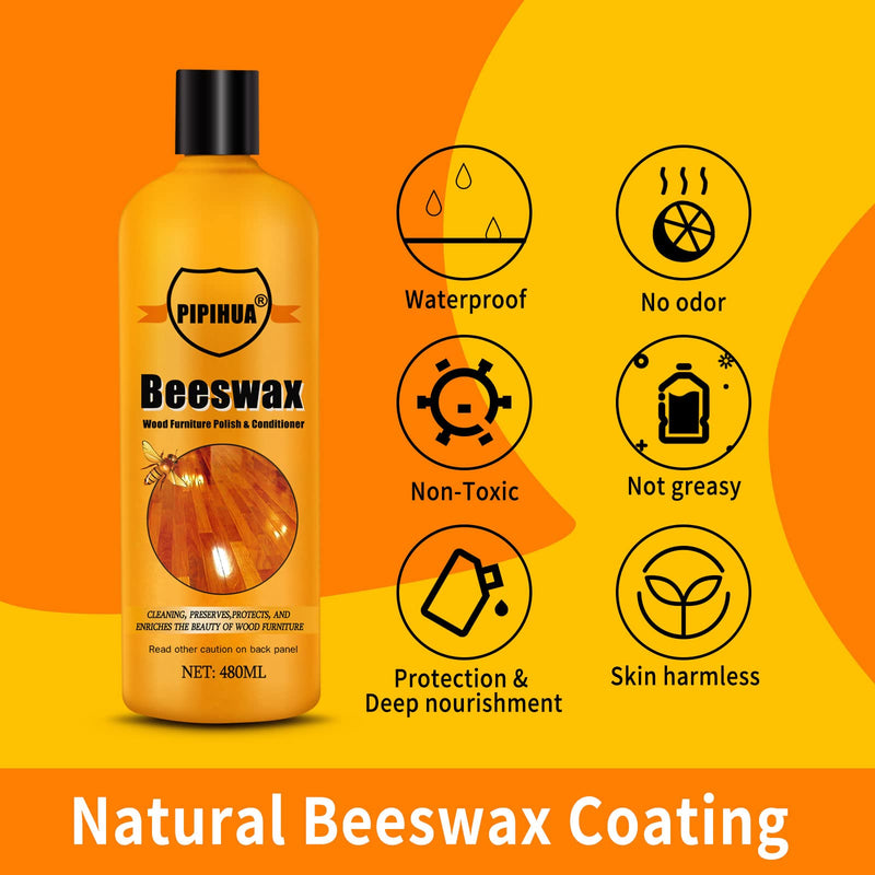 PIPIHUA Beeswax Furniture Wood Polish & Conditioner-Wood Seasoning Beeswax Oil for Wood Cleaner and Polish Furniture, 16.23 Fl Oz 16.22 Fl Oz (Pack of 1) - BeesActive Australia