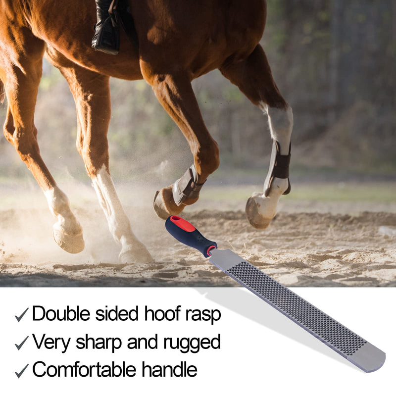 Horseshoe File, 18 Inches Black Farrier Hoof Rasp Tool with Handle, Suitable for Repair Horse Hooves, Goat Hooves, Cow Hooves and Wood Working - BeesActive Australia