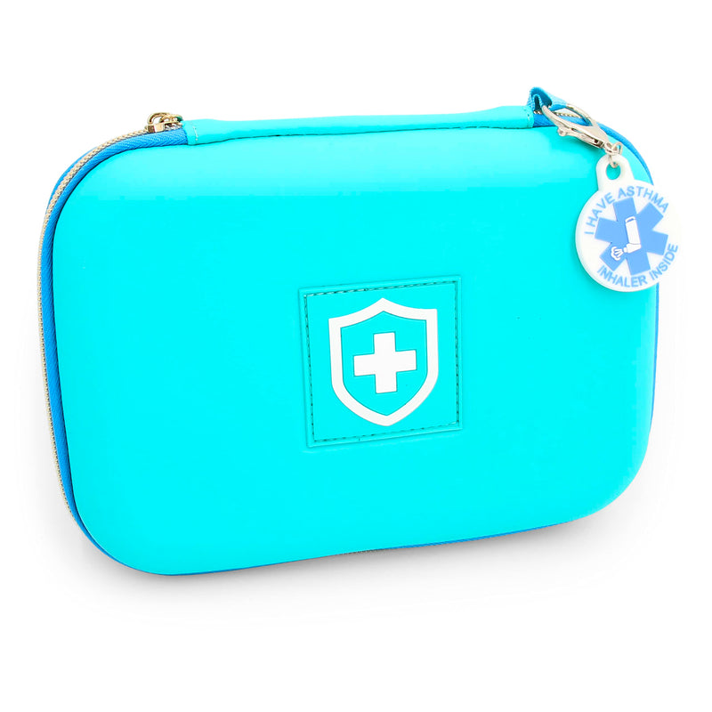 CASEMATIX 8" Turquoise Asthma Inhaler Case for Travel Fits Spacer, Mask and Accessories, Includes Case Only - BeesActive Australia