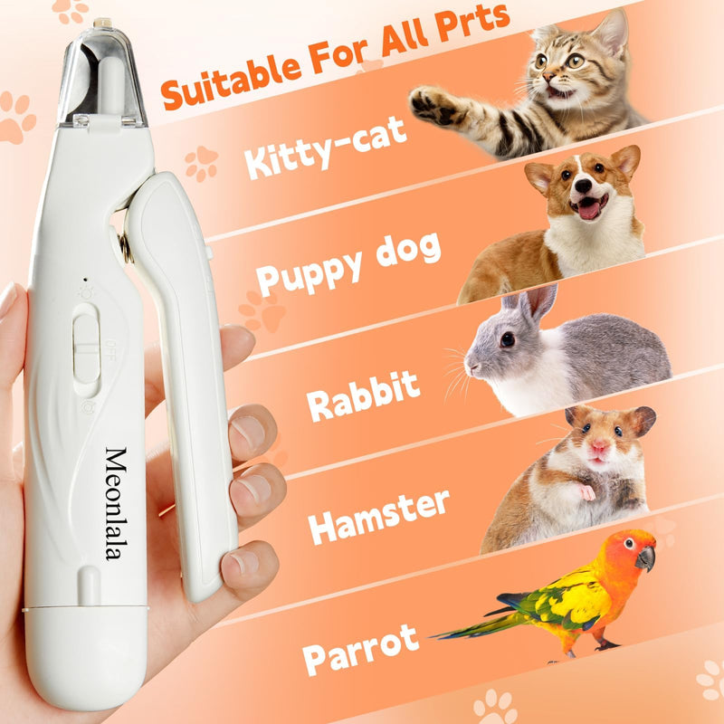 2-in-1 Dog Nail Clippers & Dog Nail Grinder with 2 LED Lights, Ultra-Quiet, USB Rechargeable,Security Upgrade,Multiple Grinding Methods, and Splash Guard for Small and Large Dogs & Cats