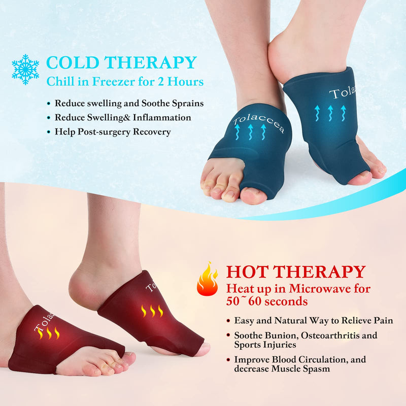 Foot Ice Packs Big Toe for Pain Relief, Flexible Cold Pack for Bunion Relief, Reusable Gel Ice Pack for Hot and Cold Therapies, Ice Pack for Swelling, Sprained, Bruises, Post-Surgery Recovery - BeesActive Australia
