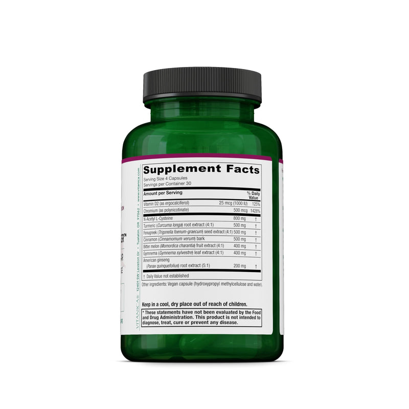 Vitanica Metabolic Manager - Herbal Supplement to Support Healthy Metabolic Response - Dietary Supplement with Vitamin D - Vegan Antioxidant Supplement - 120 Capsules