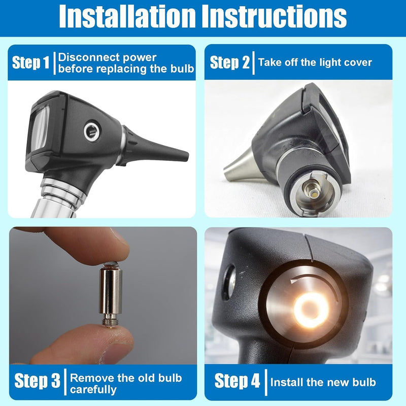 03100 3.5V Halogen Replacement Bulbs for Welch Allyn Otoscope 2 PCS