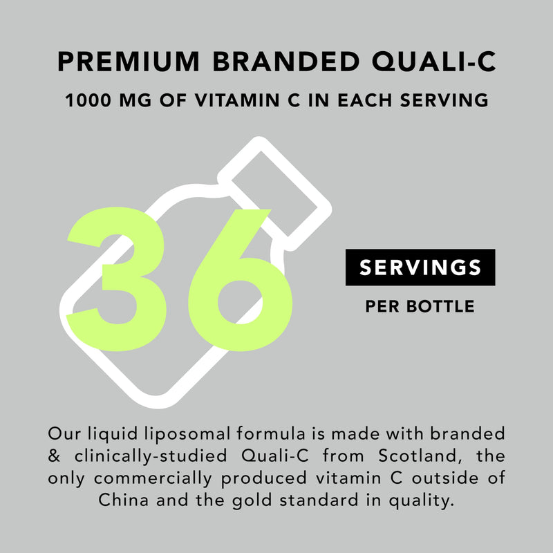 AMANDEAN Liposomal Vitamin C 1000mg, Liquid, Quali-C, Vegan, Non-GMO | Fast-absorbing liquid vitamin C supplement, liposomal antioxidant; immune, skin health; soy-free, Non-GMO