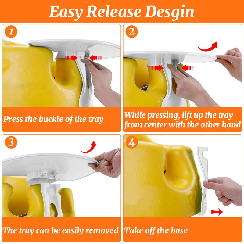 Gnegni Seat Tray Attachment Accessory Compatible with Bumbo Floor Seat, Smooth Tray Surface Easily Attaches to Baby Bumbo Floor Seat for Baby Feeding and Playing, Easy to Clean & Release-White White - BeesActive Australia