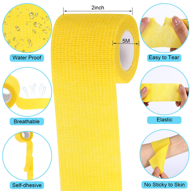 Treela 36 Pcs Self Adherent Bandage 2" X 5 Yard Wrap Breathable Cohesive Bandage Elastic Adhesive Tape for Stretch Athletic Sports Wrist Ankle(Colorful) Colorful - BeesActive Australia