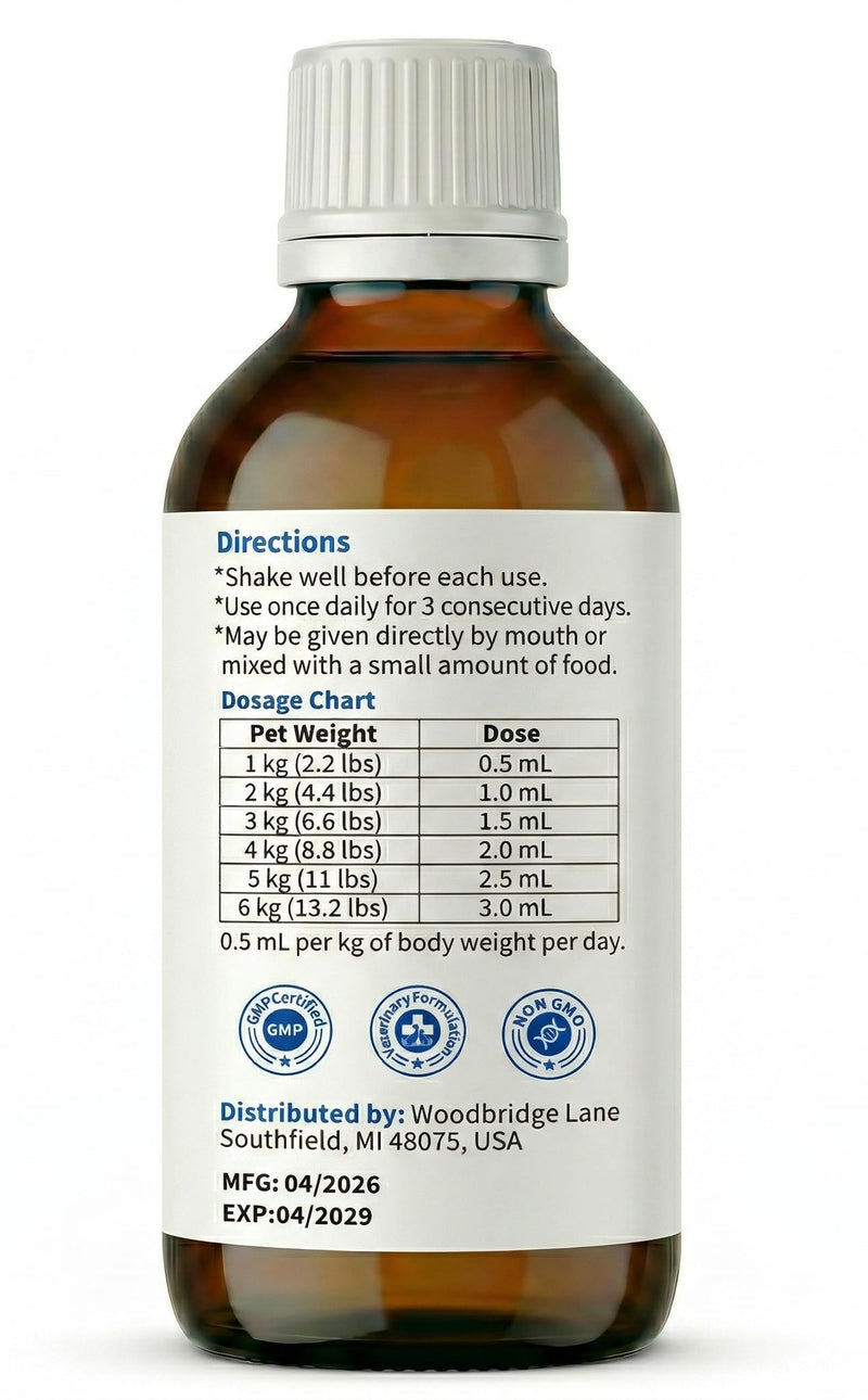Broad Spectrum Dewormer Liquid for Cats and Kittens ( Praziquantel & Pyrantel Pamoate), No-Stress Dosing - Vet-Grade Defense - Safe for 6 Weeks+ | 100 mL