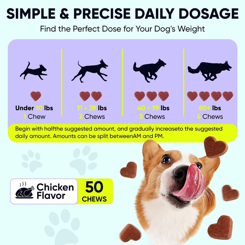 Dog Flea and Tick Treatment Chewable for 50 Count (4 Pack) Pet Control Oral Flea and Tick Chewable Supplement Fleas Ticks Prevention Treats for Puppies Soft 200 Chews All Breeds Ages Chicken Flavor