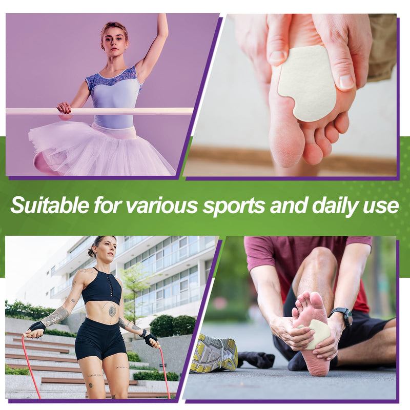 20 Pcs Sesamoiditis Pads, 1/4" Thick Adhesive Skived Felt Metatarsal Felt Foot Pad for Callus Sesamoiditis Relief Forefoot Cushion Dancers Pads Ball of Feet Pain(Beige,Right) Right Foot Style