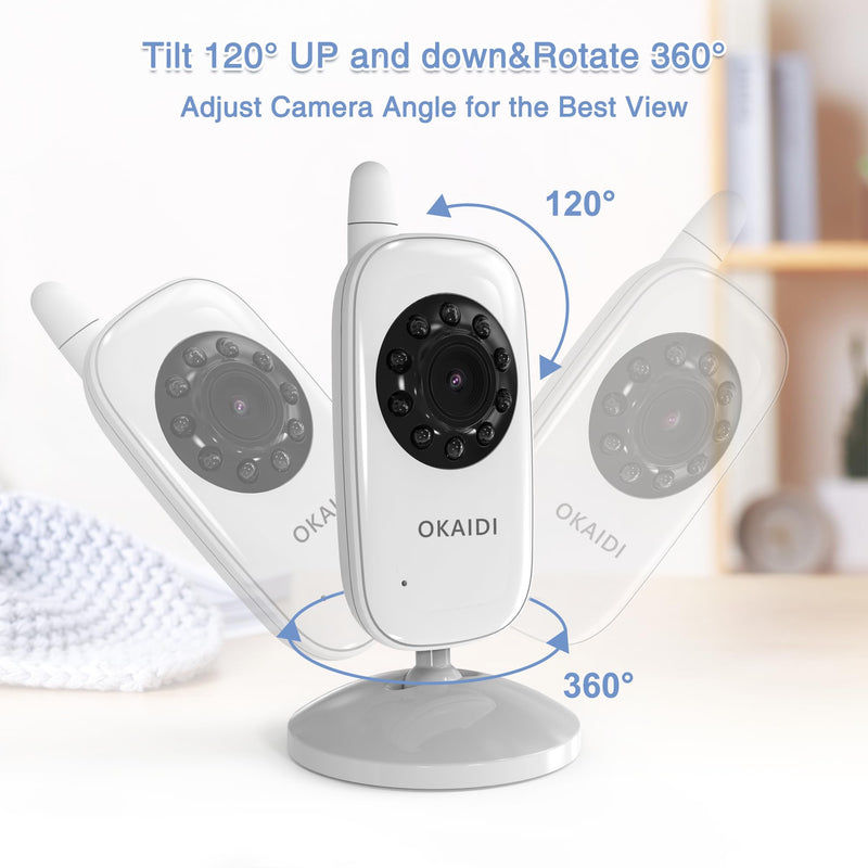 Video Baby Monitor, 3.2" Baby Monitor with Camera and Audio, 1000ft Transmission Range, Baby Monitor No WiFi, Infrared Night Vision, VOX Mode, Powerful Battery, Smart Alert - BeesActive Australia